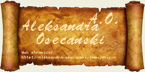 Aleksandra Osećanski vizit kartica